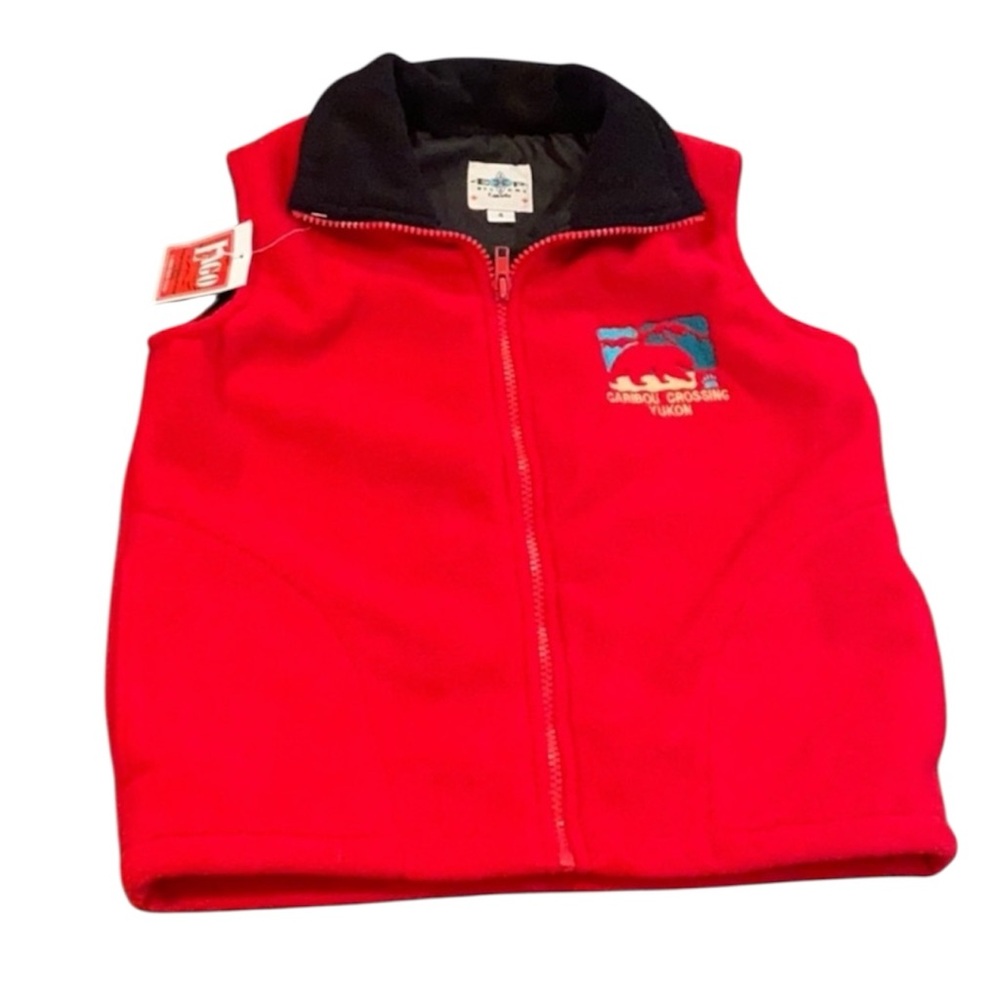 New Canada Lago Caribou Crossing Yukon fleece vest sz boys 4 soft and warm